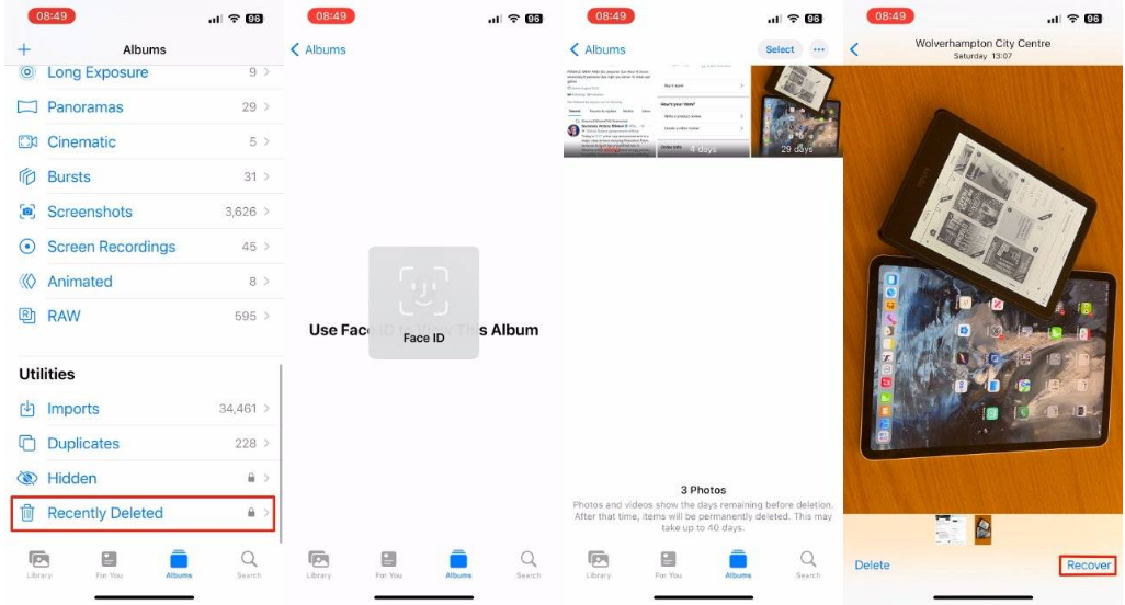 新乐苹果14维修分享 iPhone14 上恢复已删除的照片 