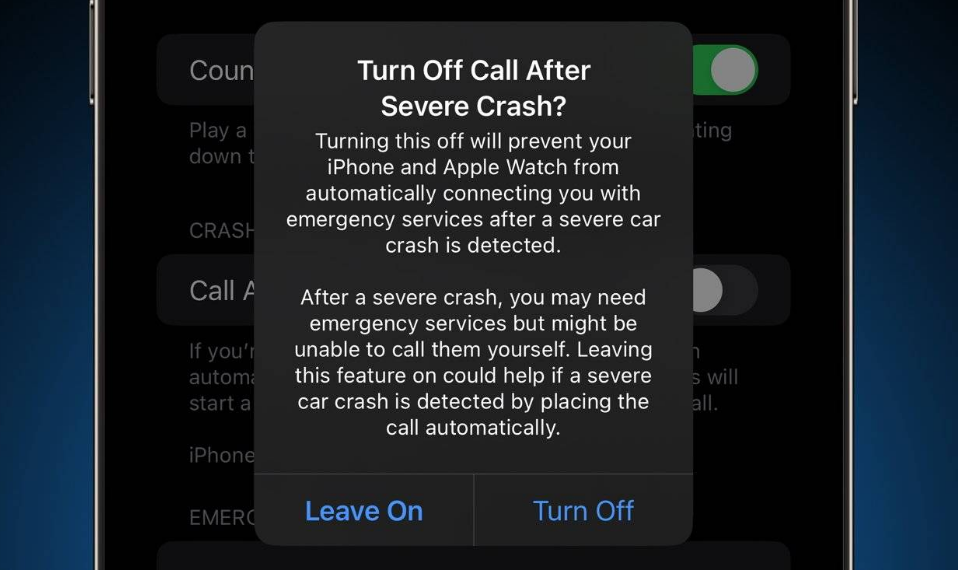 新乐苹果14维修分享 iPhone 14 和 Apple Watch 上关闭崩溃检测 
