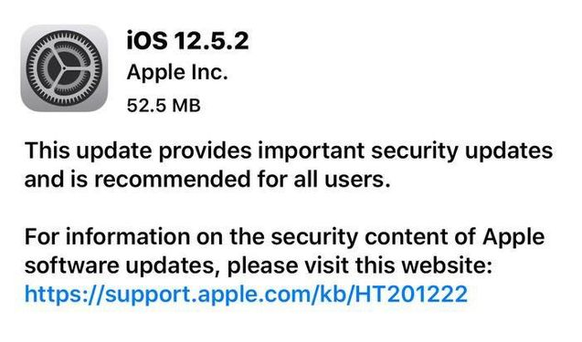 新乐苹果手机维修分享iOS12.5.2发布，建议所有老苹果用户安装 